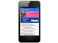 An image of a phone with rare disease day news and event notifications.