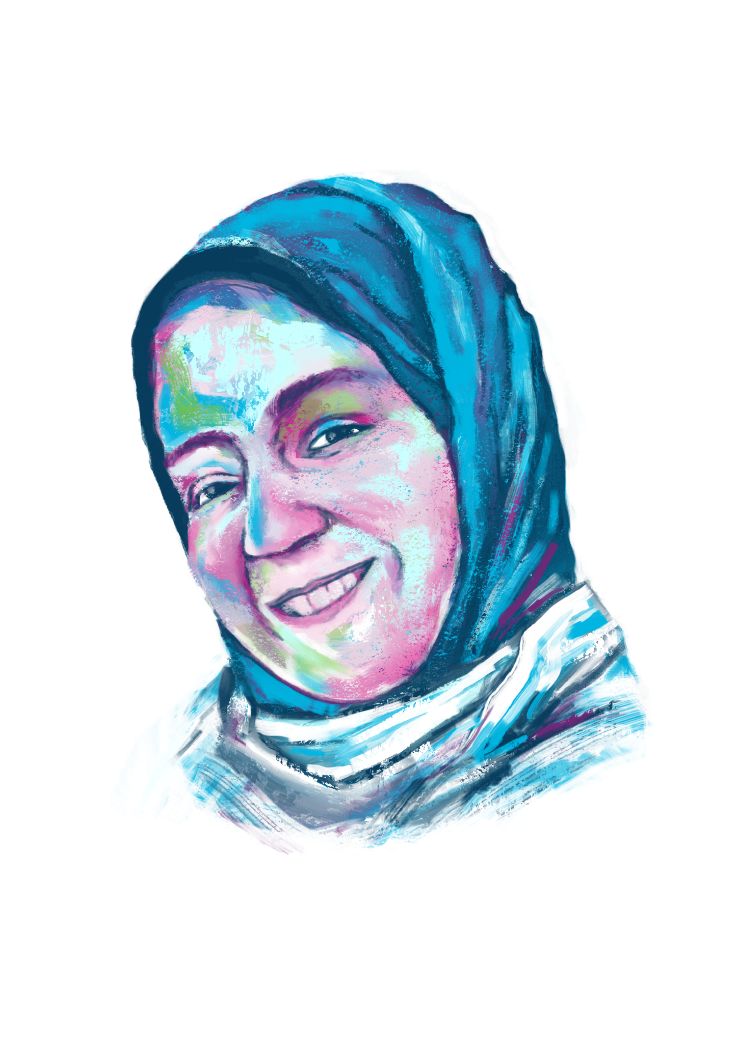 Portrait of Nada in rare disease day colours