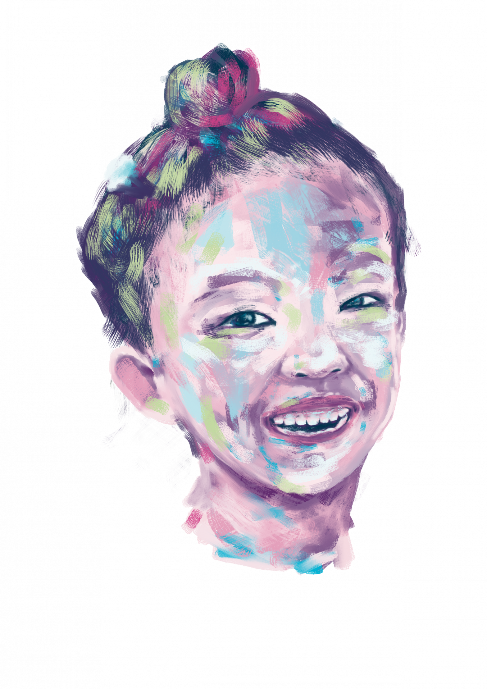 Portrait of Zixuan in rare disease day colours