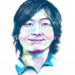 Portrait of Taka in rare disease day colours