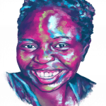 Portrait of Tshepiso Gloria in rare disease day colours
