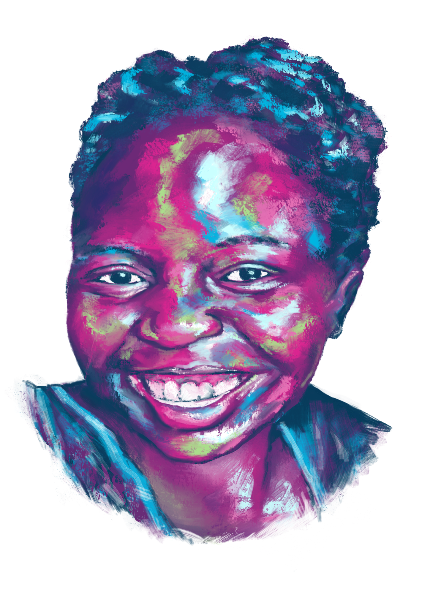 Portrait of Tshepiso Gloria in rare disease day colours