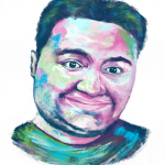 Portrait of Wafic in rare disease day colours