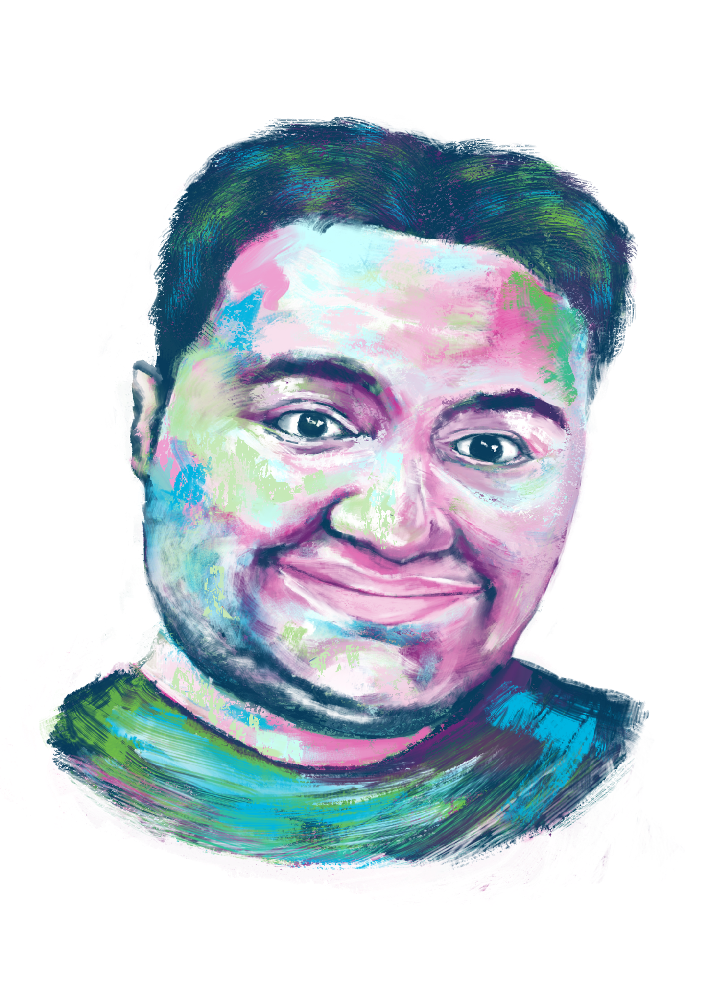 Portrait of Wafic in rare disease day colours