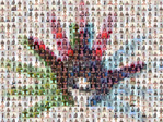 The rare disease day logo made up of different images.