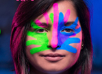 An image of Yara with the rare disease day logo on her face.